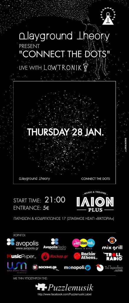 28/1/2016 Playground Theory present “Connect The Dots” LIVE @ ILION plus