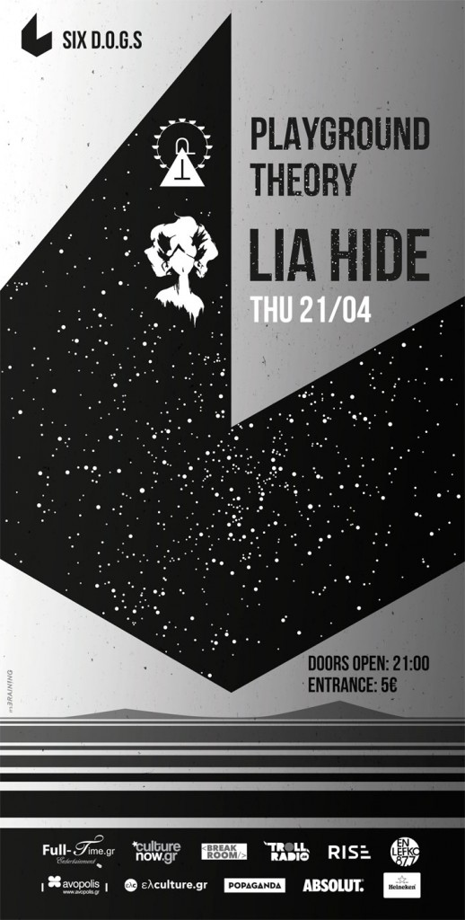 21/4/2016 Playground Theory + Lia Hide LIVE @ Six d.o.g.s